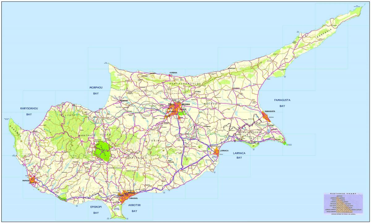Map of best beaches in Cyprus