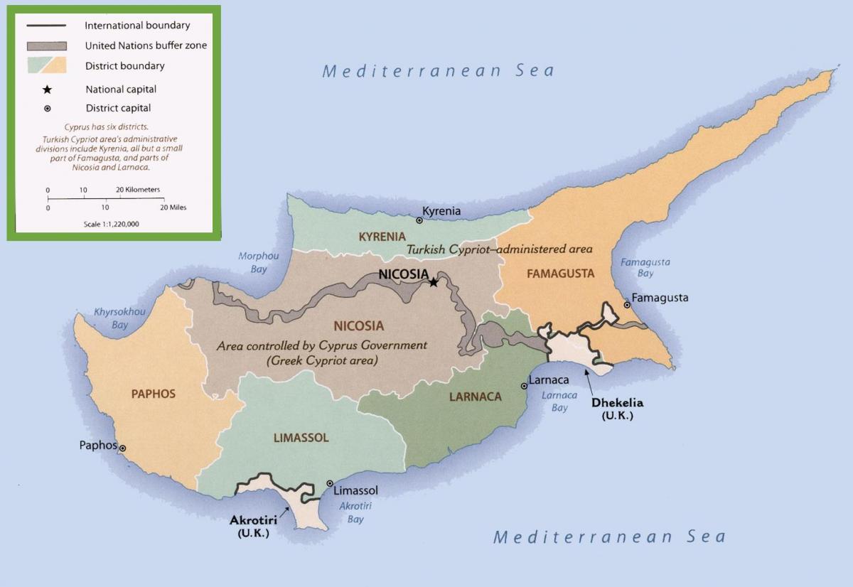 Map of Cyprus border