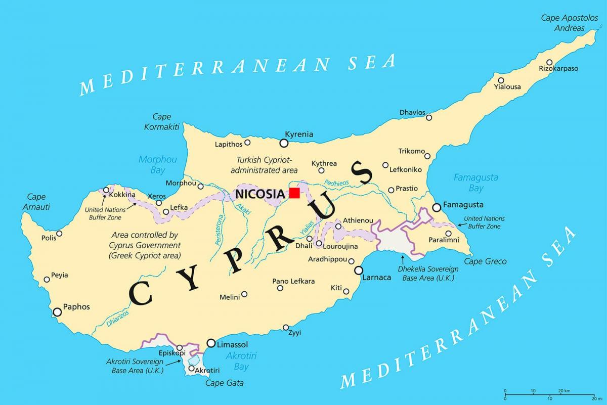 capital of Cyprus map