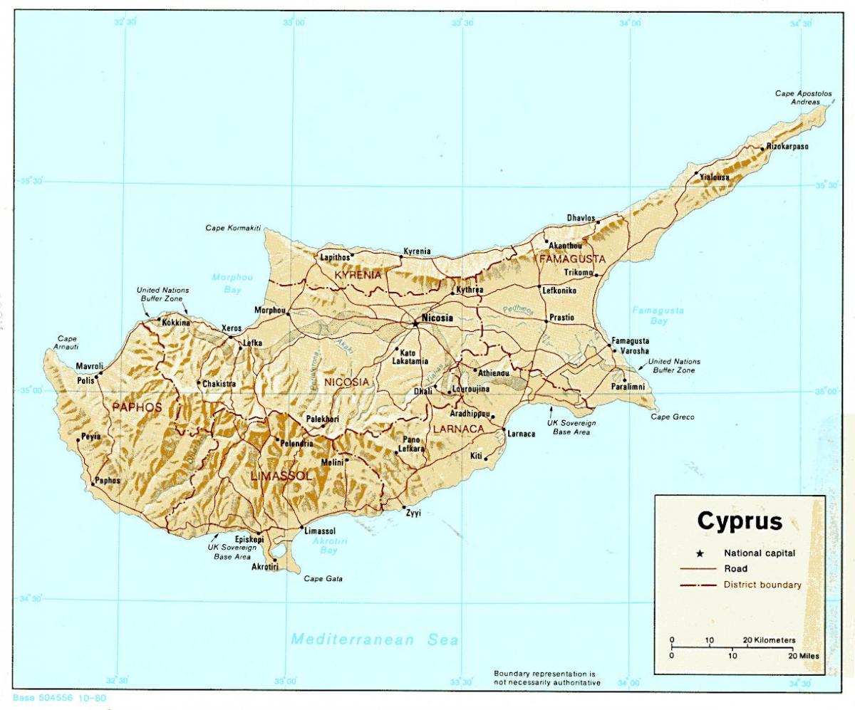 Map of Cyprus continent