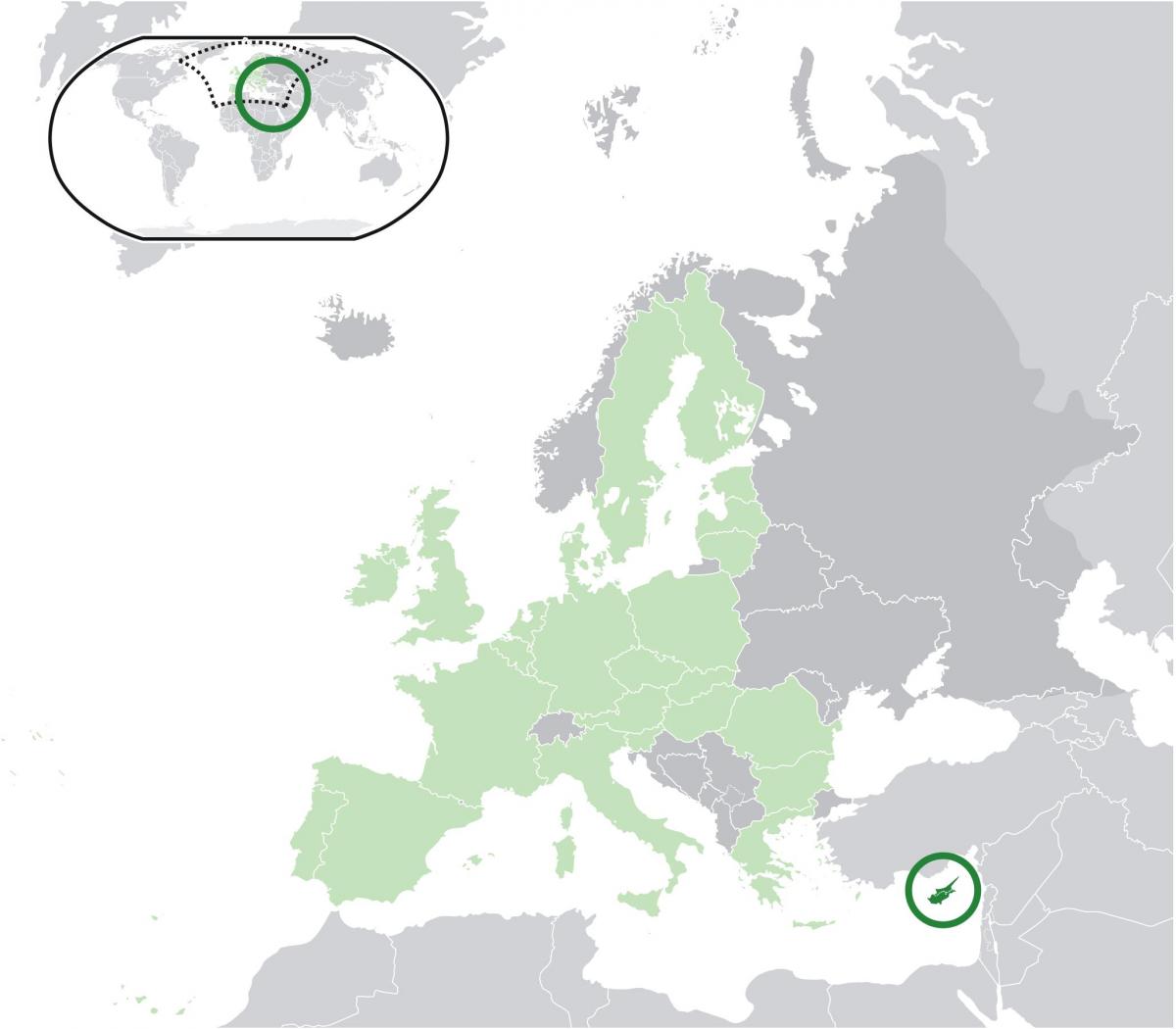 map of europe showing Cyprus