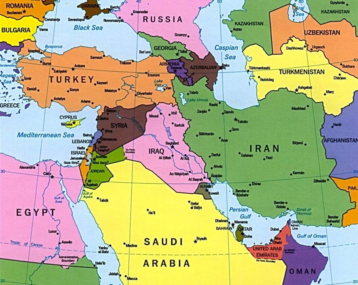 Cyprus map middle east - Map of Cyprus middle east (Southern Europe