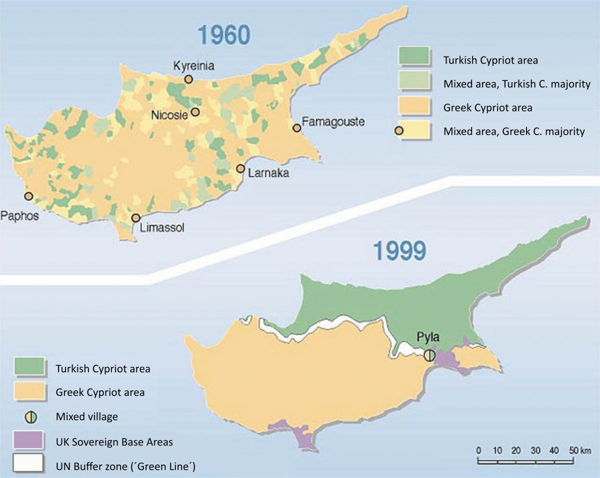 turkish part of Cyprus map