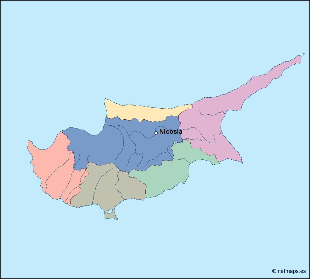 Map of Cyprus vector