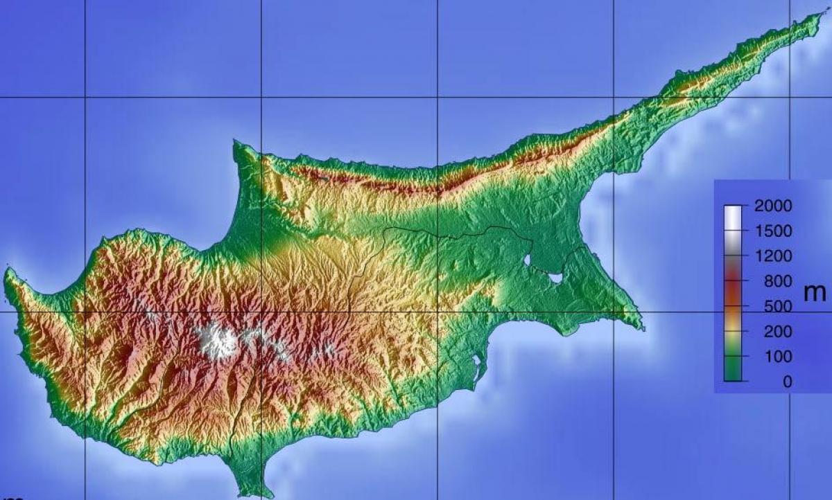 Map of Cyprus mountains