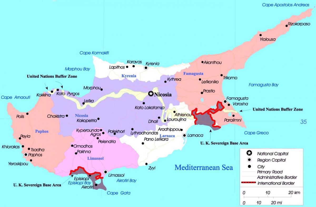 Map of Cyprus political