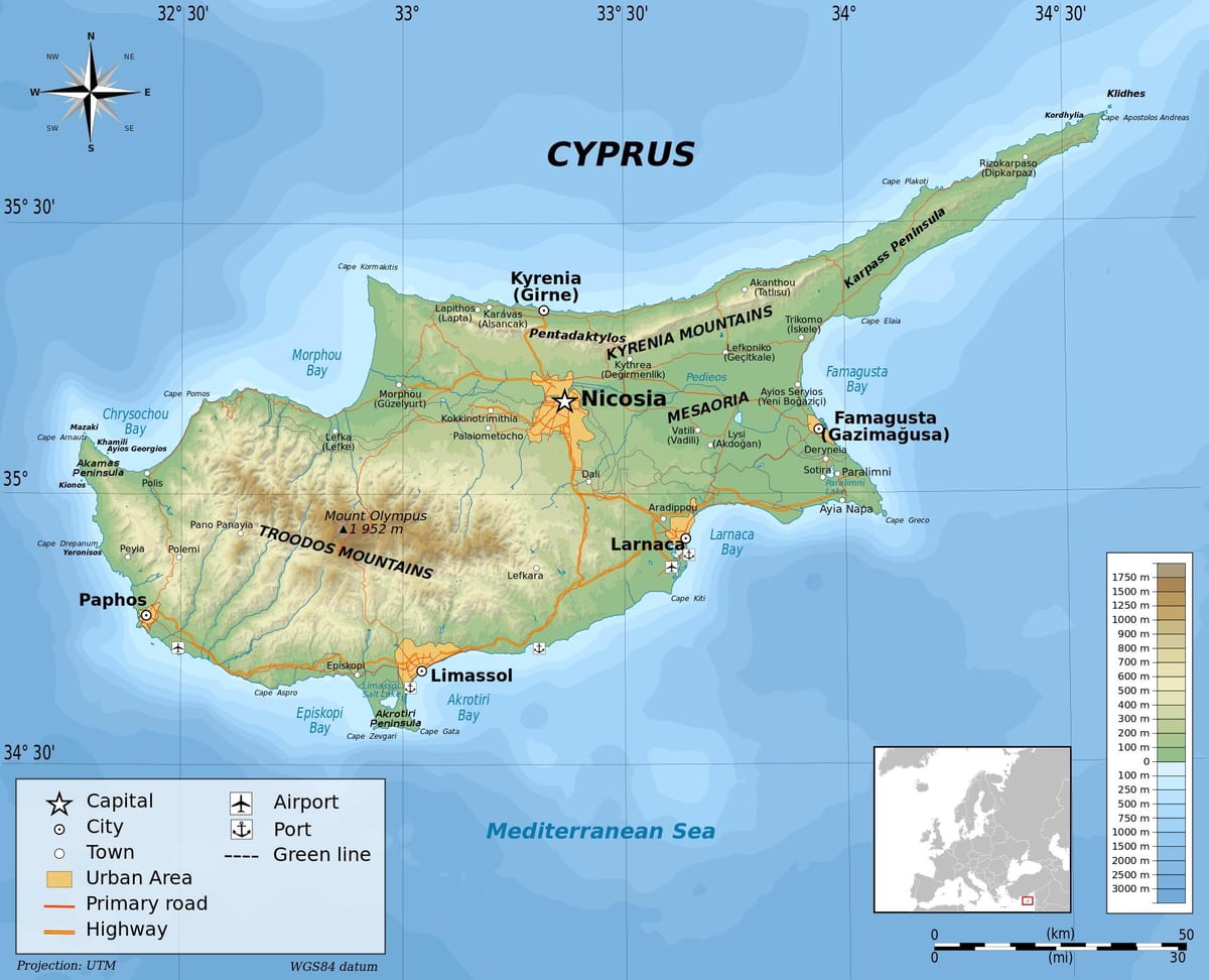 Cyprus geography map