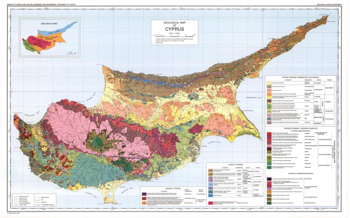 Cyprus geographical map