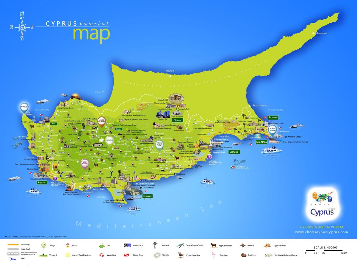 Map of lara beach Cyprus