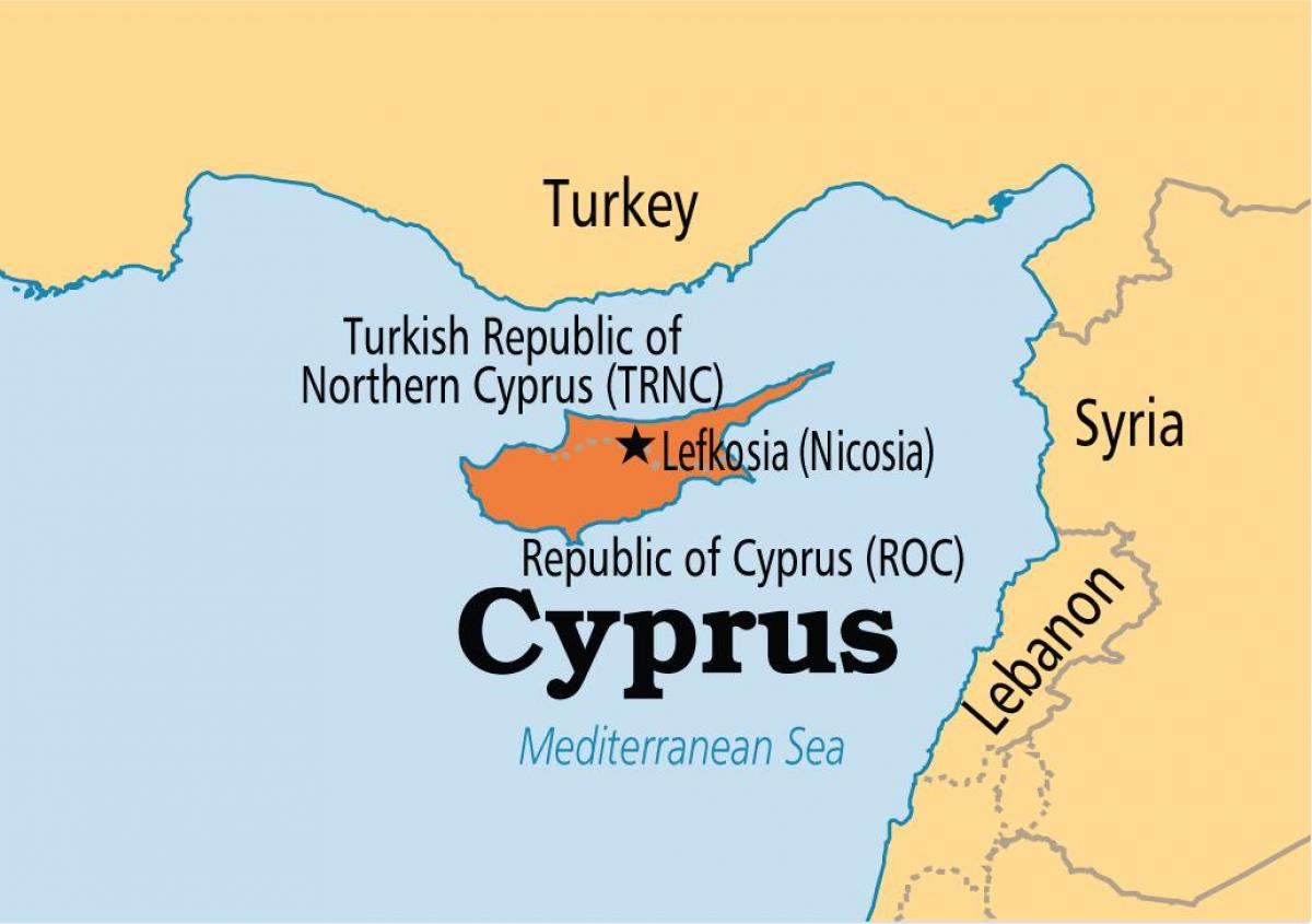 Location of Cyprus in europe map - Republic of Cyprus map (Southern