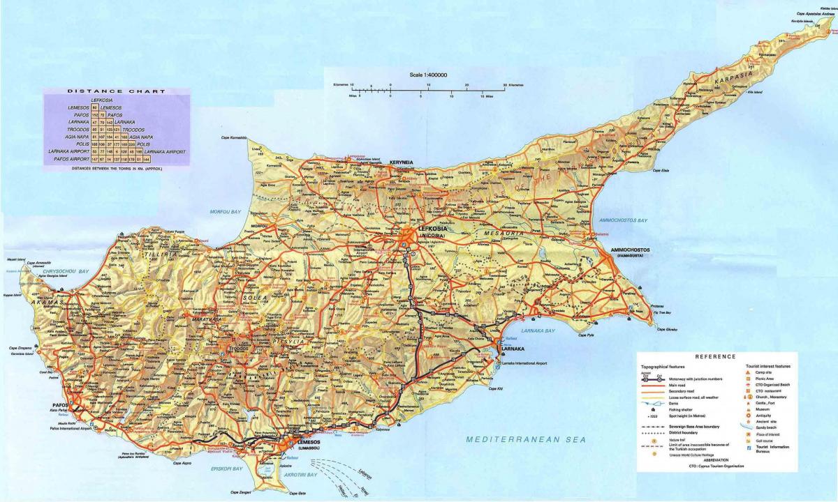 map of Cyprus holiday resorts