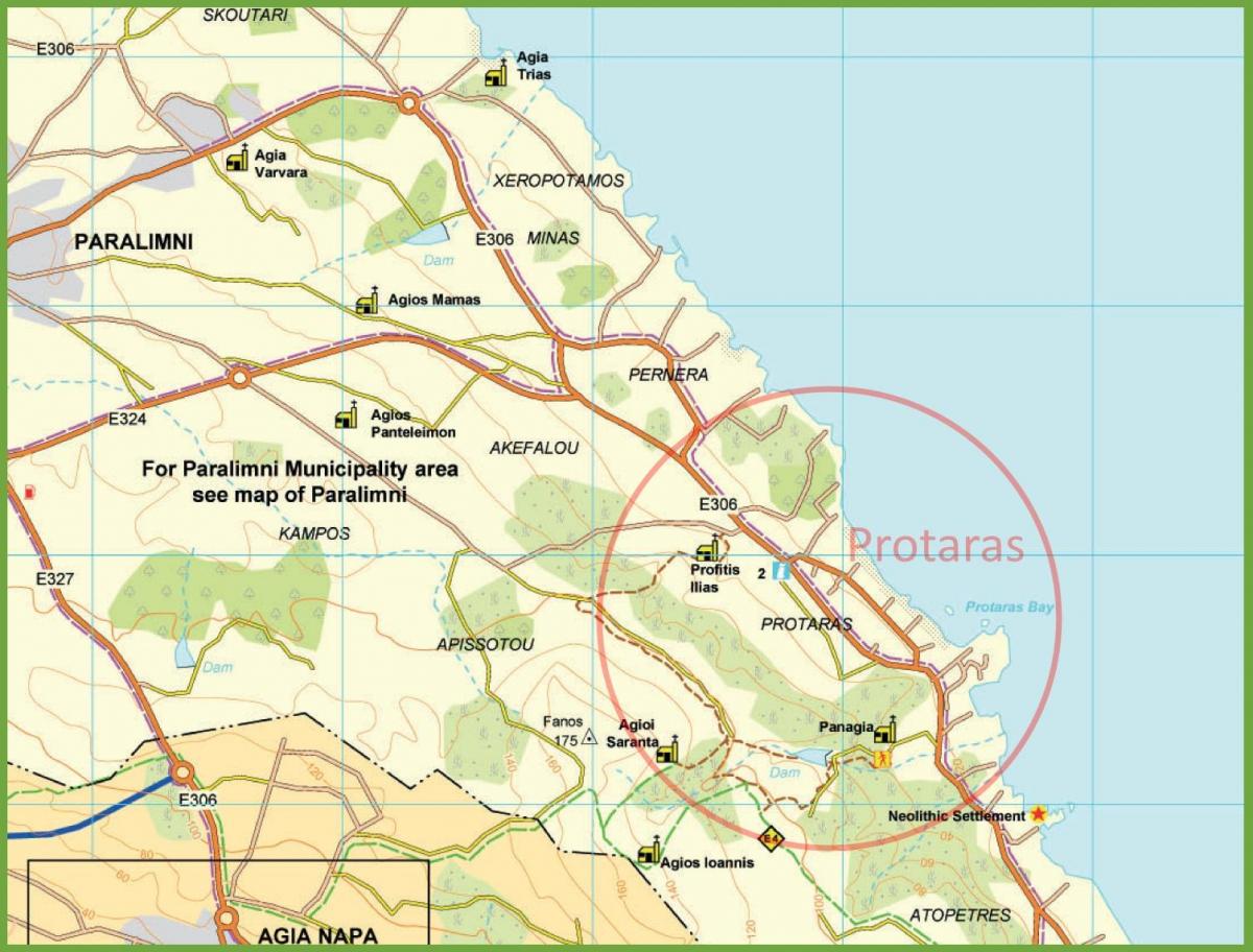 street map of protaras Cyprus