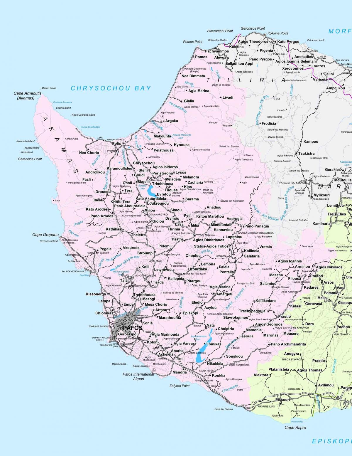 street map of paphos Cyprus