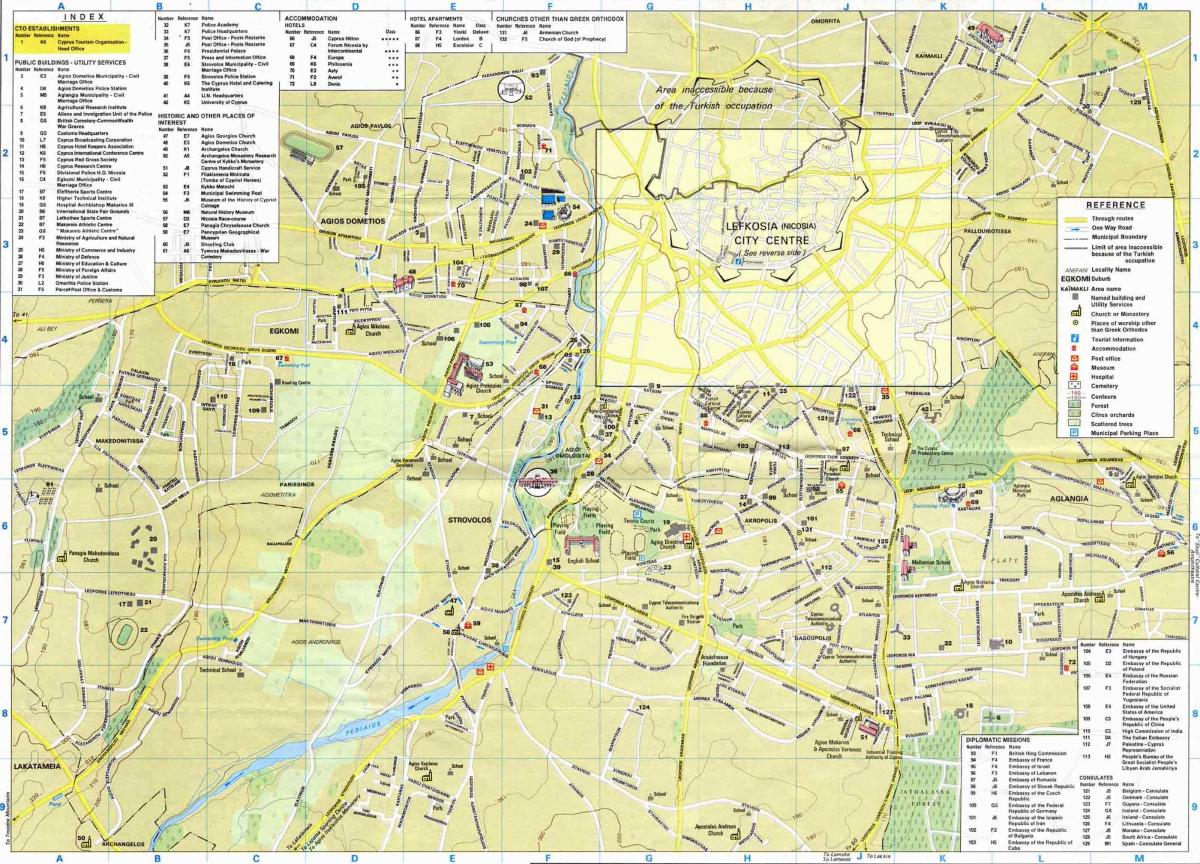 Map of nicosia Cyprus