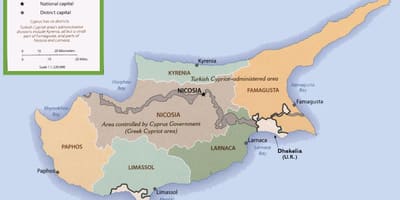 Map of Cyprus border