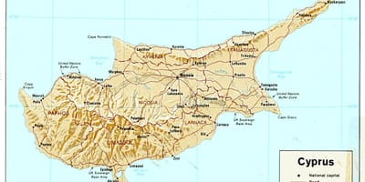 Map of Cyprus continent
