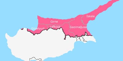 Map of Cyprus divided