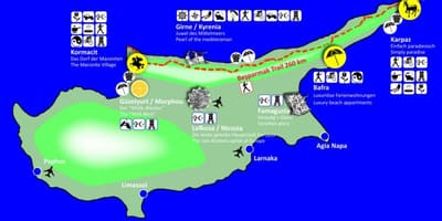 Cyprus hiking trails map