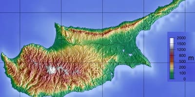 Map of Cyprus mountains