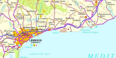 Cyprus golf courses map
