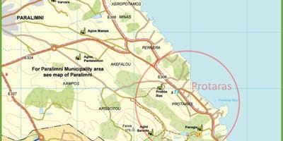 Street map of protaras Cyprus