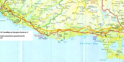 Map of pissouri beach Cyprus 