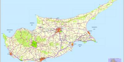 Map of road Cyprus